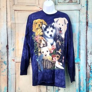 The Mountain Puppy Collage Long Sleeve Tye Dye T Shirt